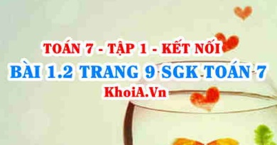Bài 1.2 trang 9 SGK Toán 7 tập 1 Kết nối tri thức